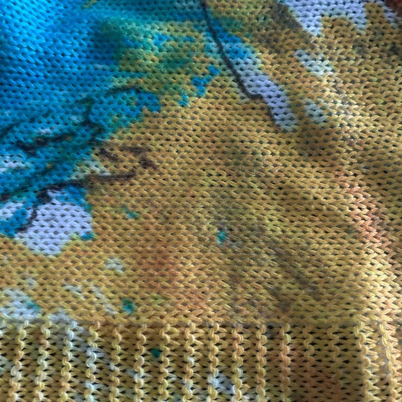 Luisa Ricci watercolor cold shoulder summer sweater mint like new Italy - Picture 6 of 8